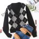 Argyle Graphic Button Up Cardigan