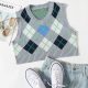 Argyle Pattern Crop Sweater Vest