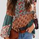 Bohemian Printed Bubble Long Sleeve Blouse