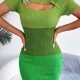 Color Block Cutout Short Sleeve Sweater Dress