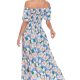 Floral Off-Shoulder Slit Maxi Dress